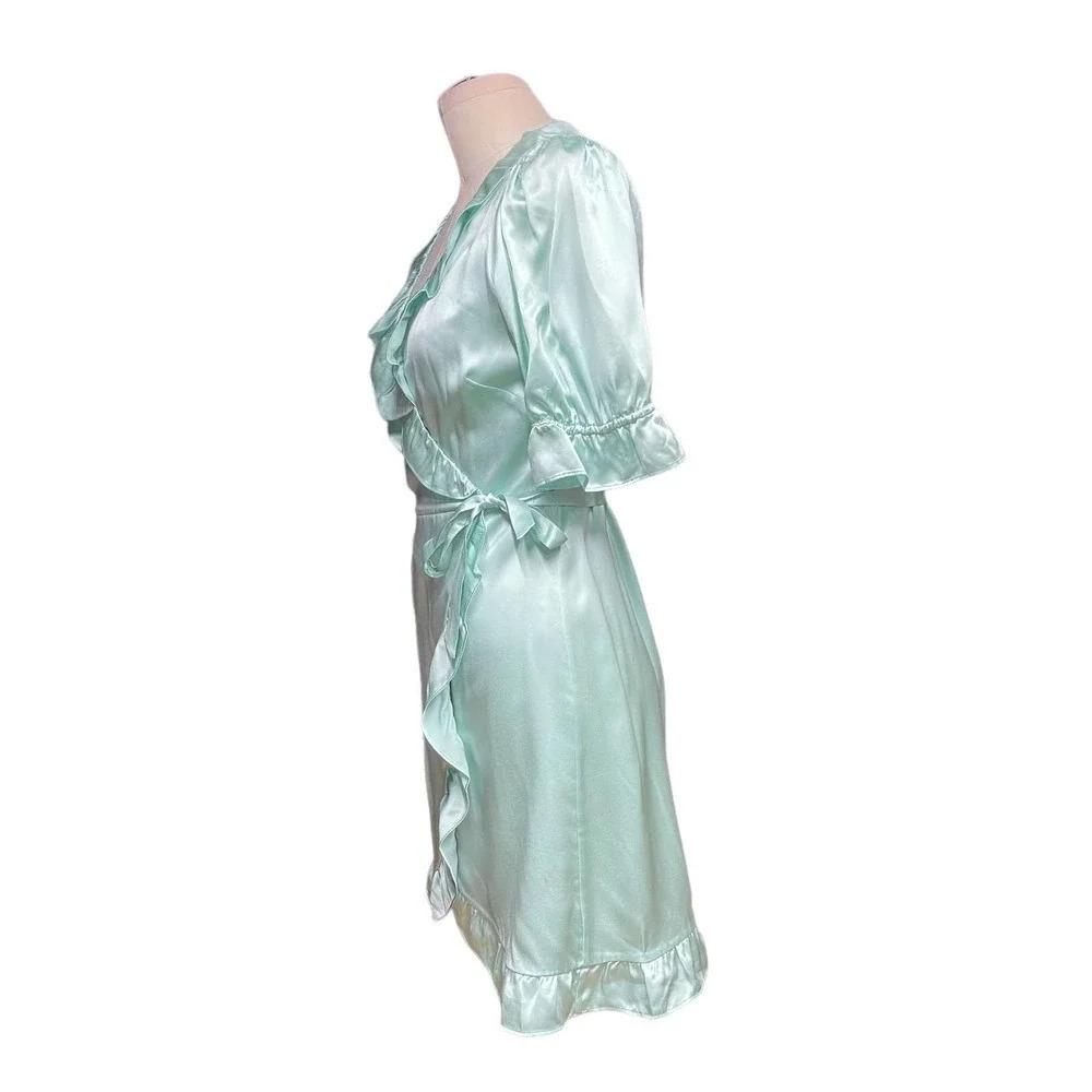 Hill House The Nima Silk Wrap Dress in Mint Size Small - Picture 5 of 12